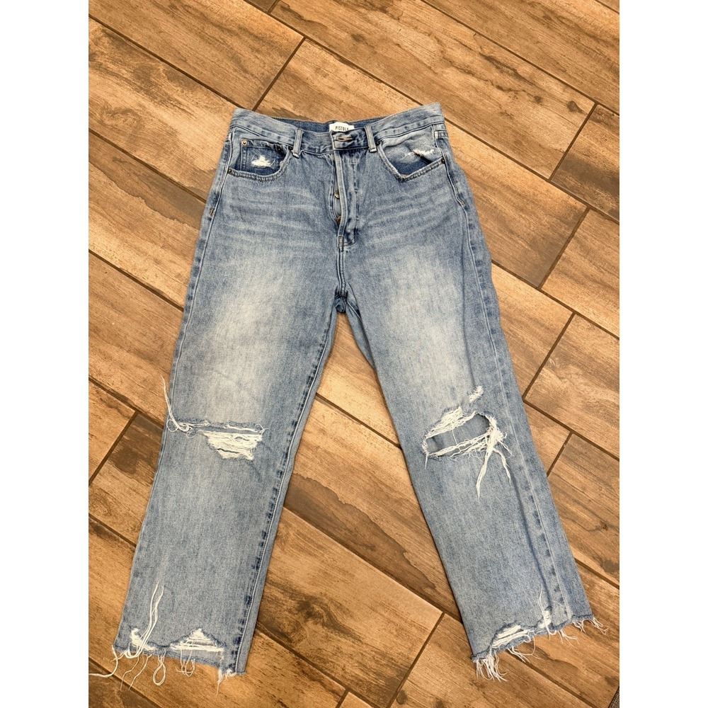 Pistola Cassie Jeans Womens 29 Los Feliz High Rise Straight Distressed Raw Hem
